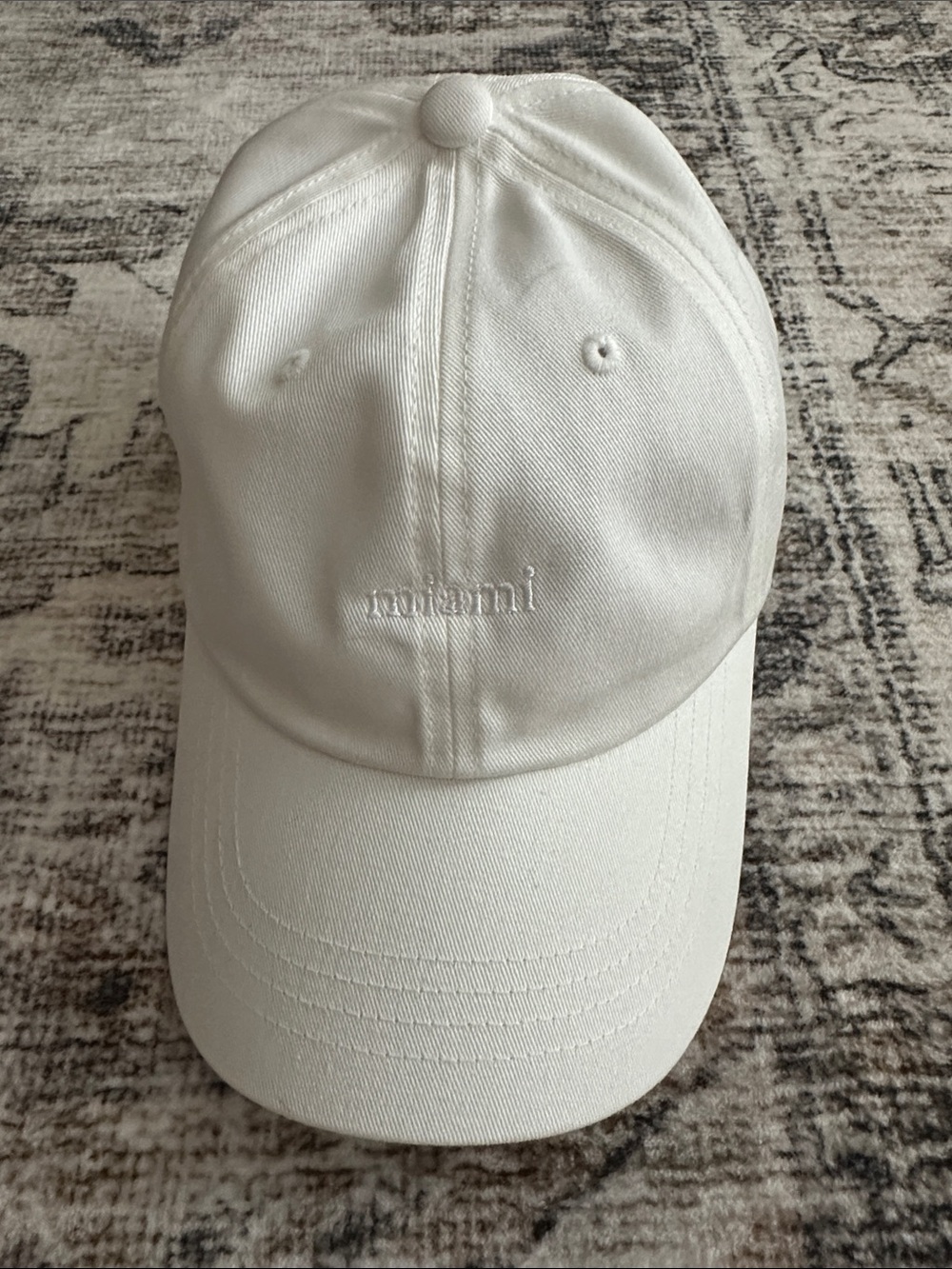 Miami White Embroidered Logo Baseball Cap